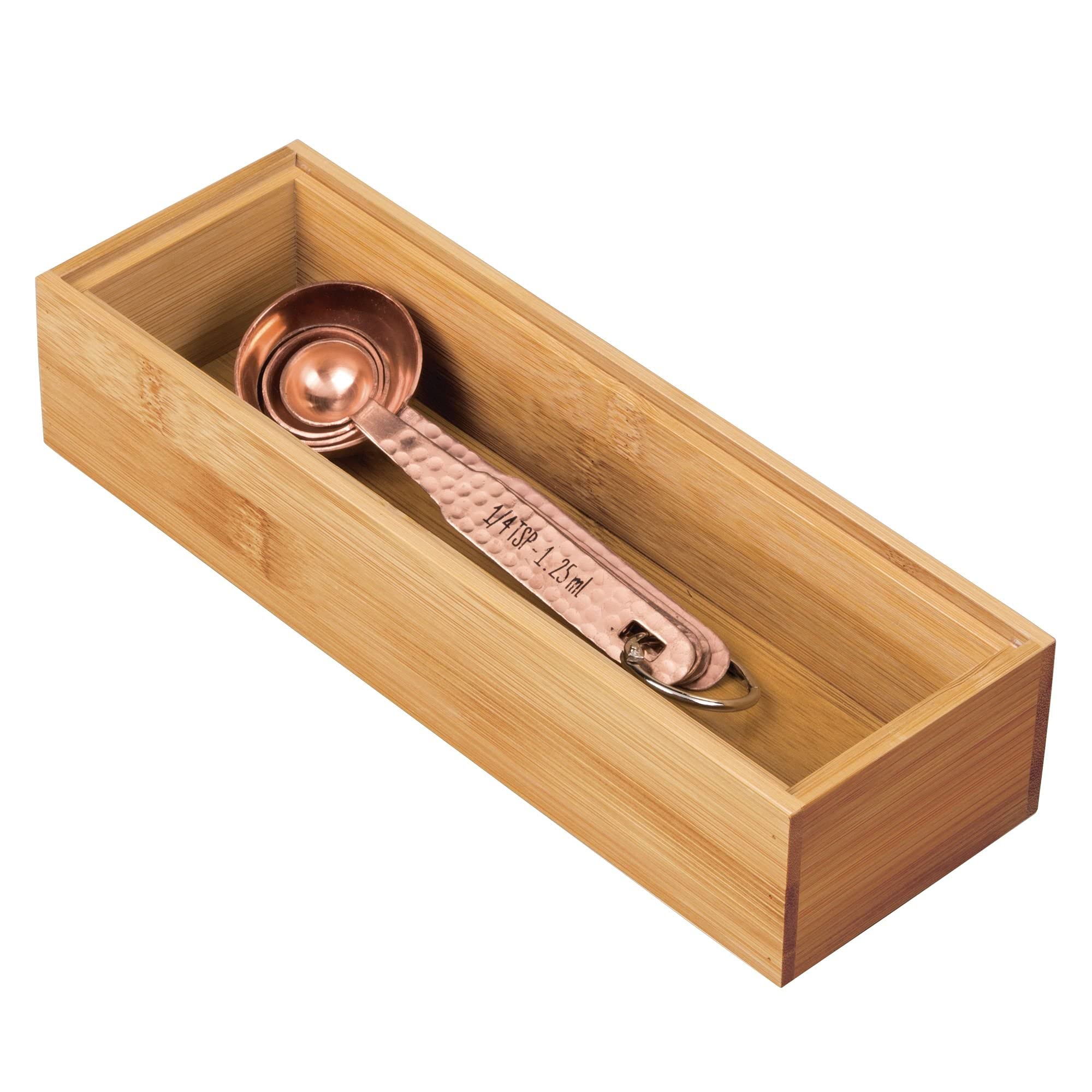 iDesign 41840 InterDesign Bamboo Stackable Box 3” x 9” x 2” Formbu Drawer Organizer - 3" x 9" x 2", 3" x 9"