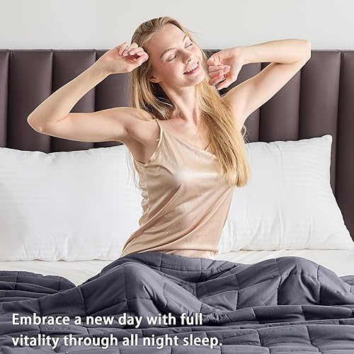 Vista 446 de yescool - Manta con peso, 10 libras, fresca, transpirable, con cuentas de cristal prémium, lavable a máquina, para dormir, 90-110 libras, 41 x 60