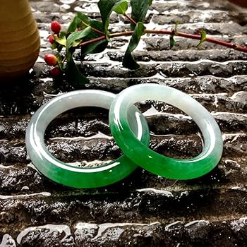 Amazon.co.jp: レディース 翡翠バングルブレスレット、半透明