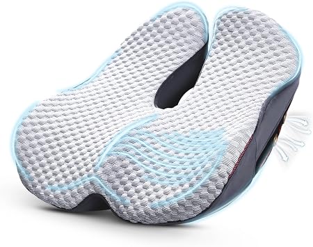 Seat Cushion for Tailbone Pain Relief, Firm Support Wont Flatten, Adds 23" Height, X-Large Cushion for Long Sitting, Office Chair, Car Seat & Work from HomeGrey