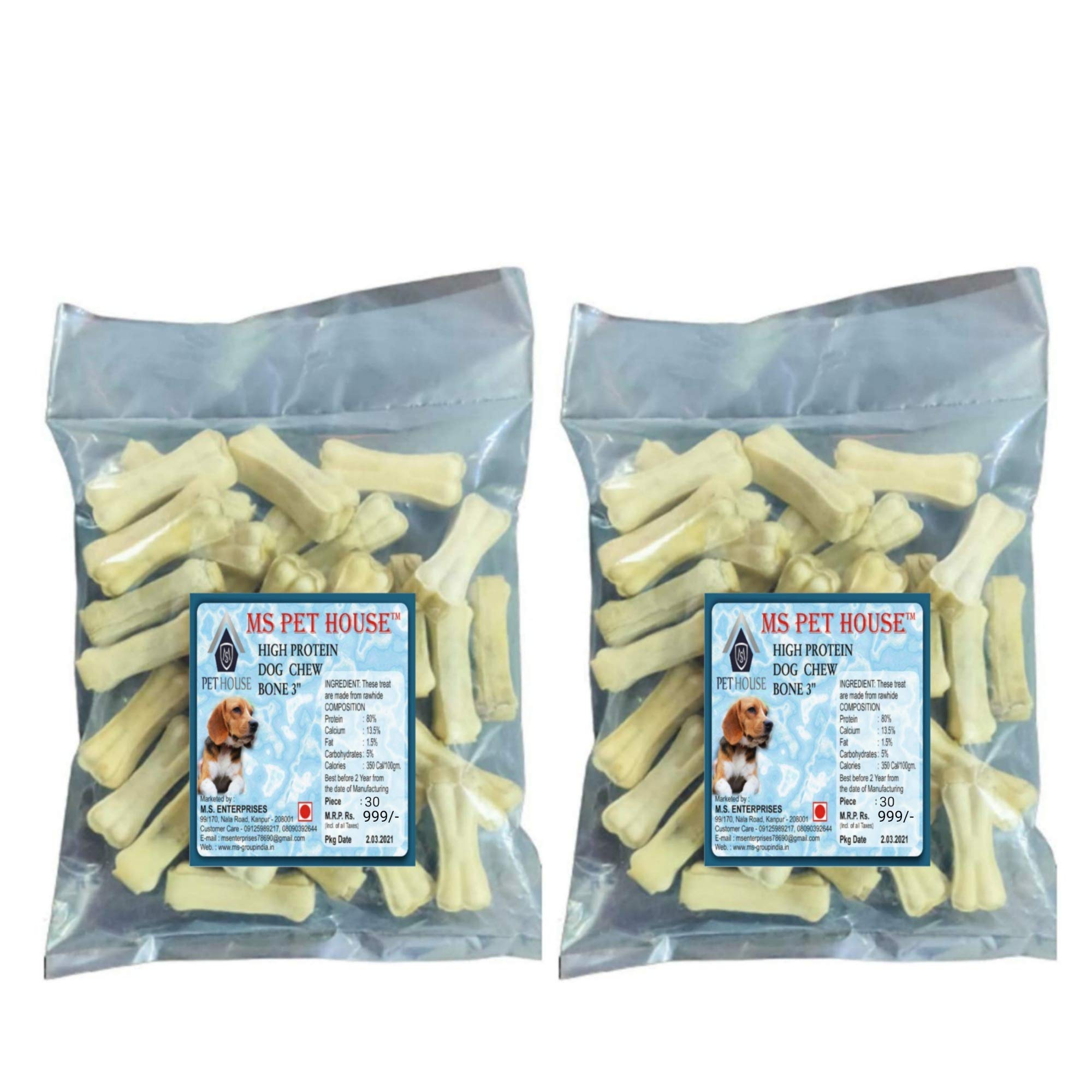 MS Pet House Rawhide Dog Chew Bone 3 Inches Pack of 60 Bones. (B08ZG789YK) Amazon Price History, Amazon Price Tracker