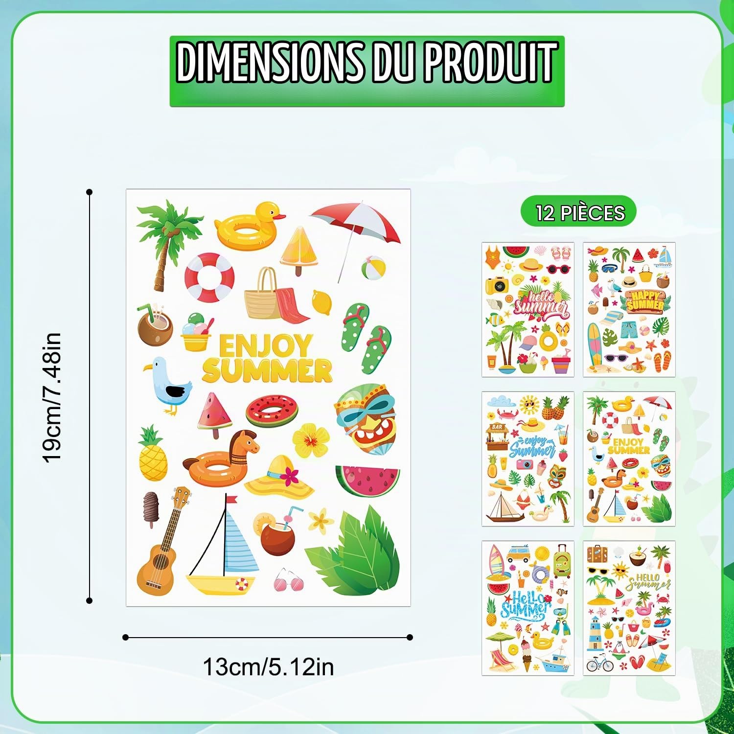 Set De 16 Autocollants DIY En PVC – 8 Motifs – 15x21 Cm – Créatif Et éducatif