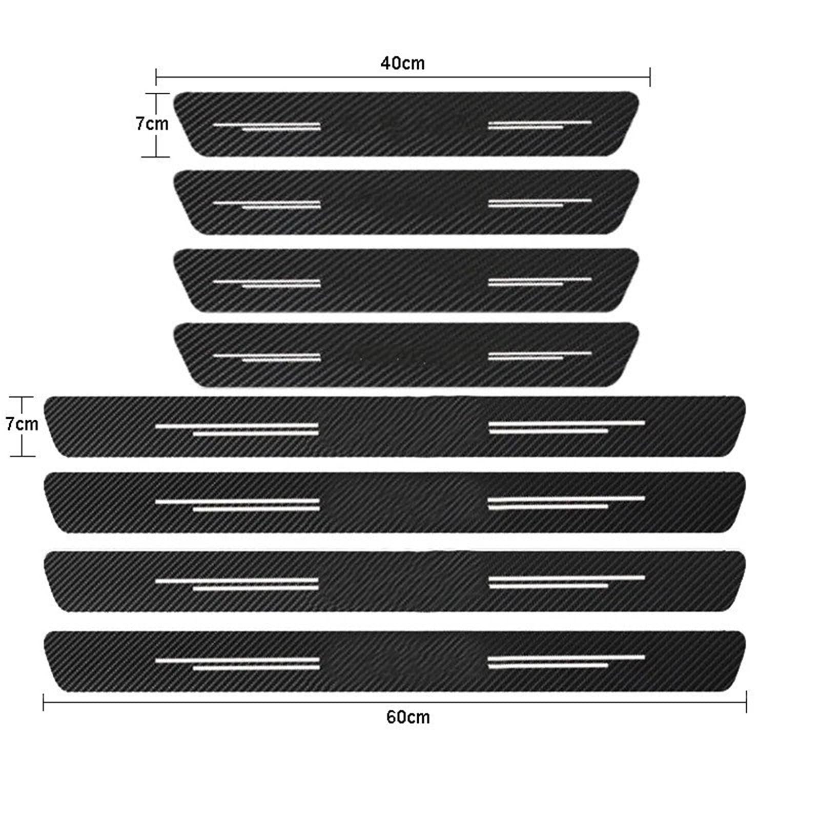 Protector Umbral Puerta Coche Fibra Carbono para Maletero Asiento para Säte para Leon fibracarbono Protector umbral(8Pcs)