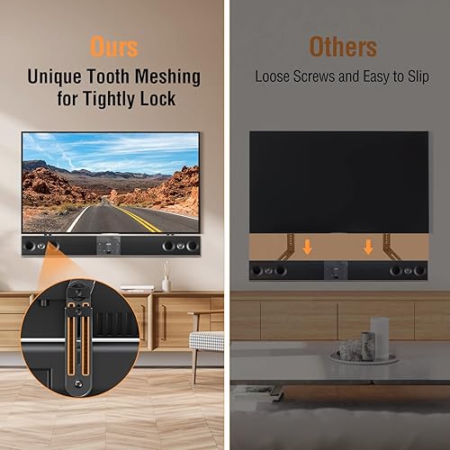 Miniatura 3 de ELIVED Soporte para barra de sonido, soporte de TV para barra de sonido, para montaje encima o debajo de TV, se adapta a la mayoría de barras de