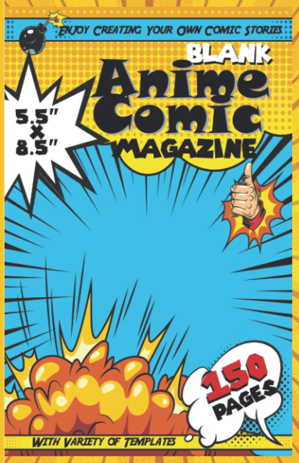 Blank Anime Comic Magazine: Blank Comic Book Boards, Blank Comic Book Draw Your Own Comics, Blank Comic Book for Kids to Write Stories, Blank Comic ... Comic Book Template, Comic Creator Book