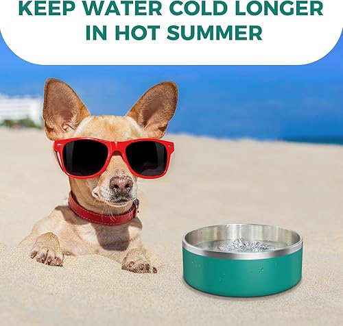 Miniatura 8 de LIHONG Cuencos para perros, cuencos de acero inoxidable para perros pequeños y medianos, tazón de agua para comida de perro, antideslizante (40