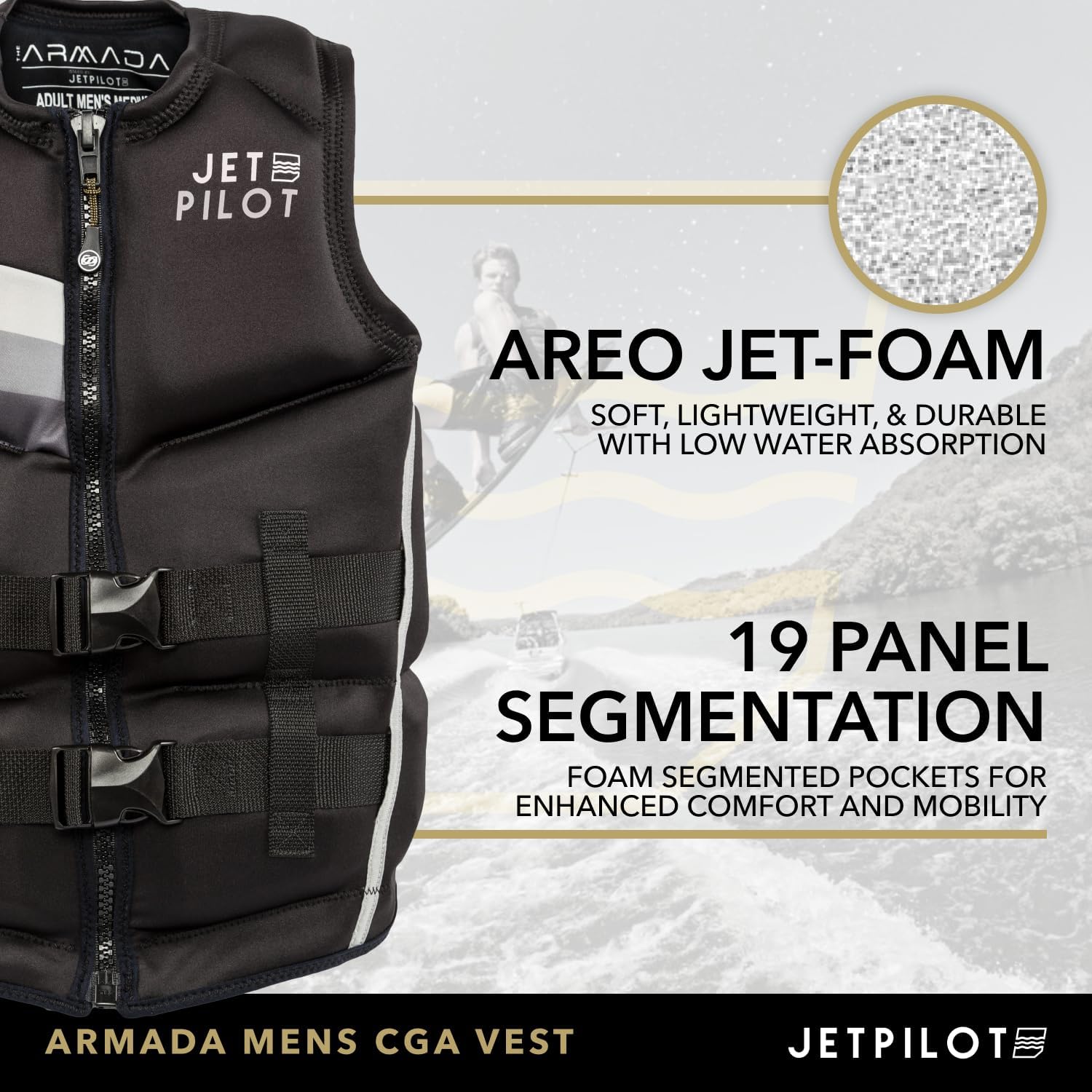 Jetpilot Men's Armada Neoprene Coast Guard Approved Life Jacket PFD