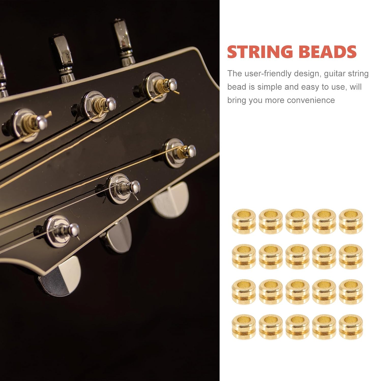 Totority Folk Guitar Replacement String Beads 80Pcs Acoustic Guitar String Ball Ends Durable Refitting Accessories 0.15X0.15X0.47In