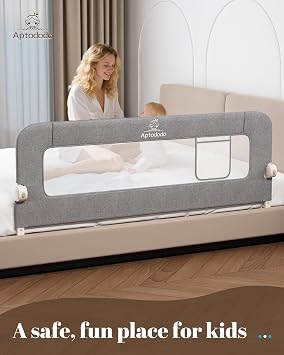 47 Upgraded Bed Rails for Toddlers with U-Shape Base, Toddler Bed Rails with More Stable and Secure,Suitable for Twin,Full,Queen Size Bed,High/Low Mattresses, Box/Platform Bed(Gray)