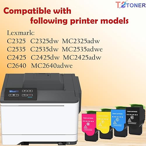 Miniatura 2 de T2TONER Cartucho de tóner C231 C2325 remanufacturado C2310K0 C2310C0 C2310M0 C2310Y0 de repuesto para Lexmark C2325 C2535 C2425 MC2425 MC2325 MC2535