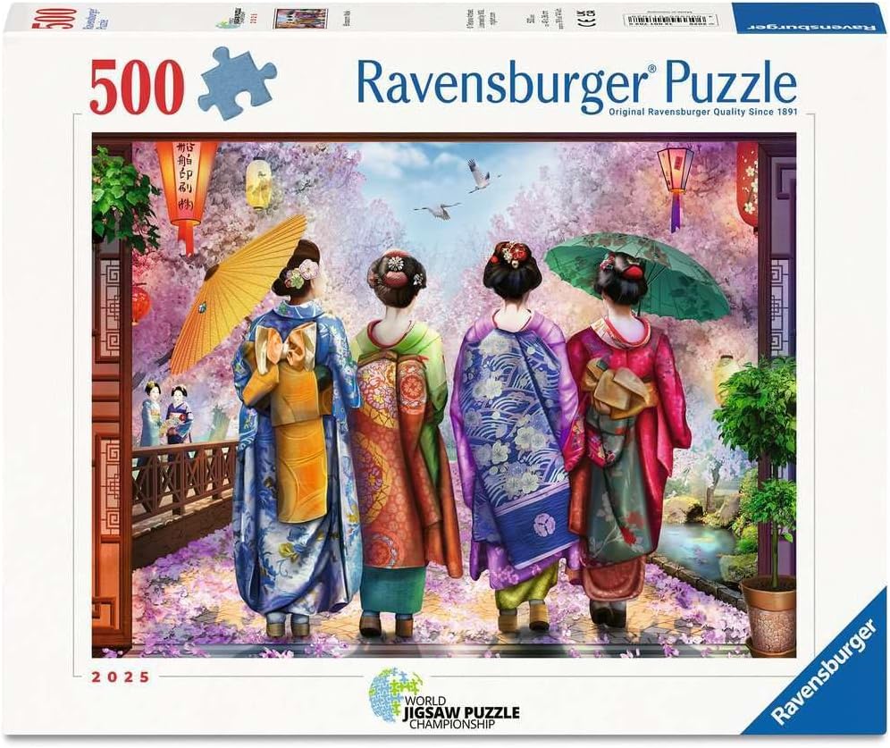 Ravensburger Blossom Walk 500 Piece Jigsaw Puzzle – Peaceful Garden Path Challenge, Relaxing Fun for Adults & Families