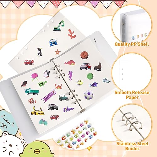 Miniatura 3 de Álbum de colección de libros de calcomanías, 40 hojas, álbum de calcomanías reutilizables para coleccionar calcomanías, carpeta de almacenamiento en