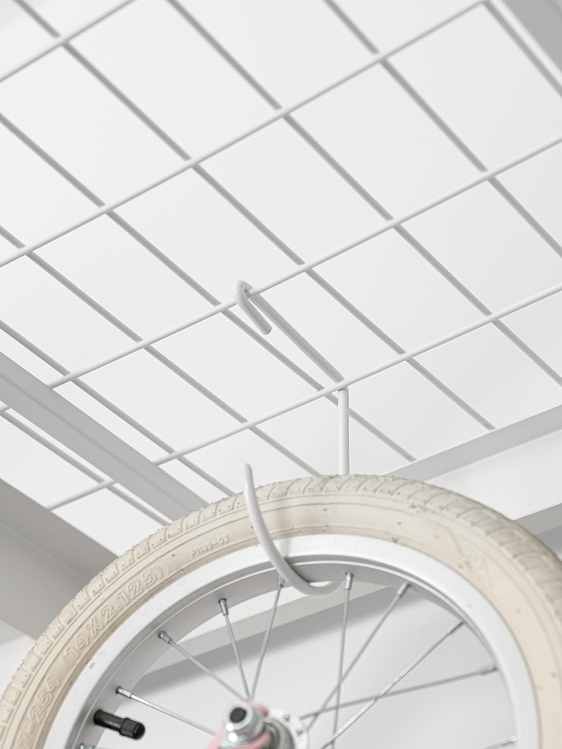 Heavy-Duty Overhead Storage Rack + Wall Mount Shelving Hooks – 4-Pack Steel Storage Hooks for Bikes, Ladders, Tools & Gear – Fits Overhead Racks & Shelving (Powder Coated)