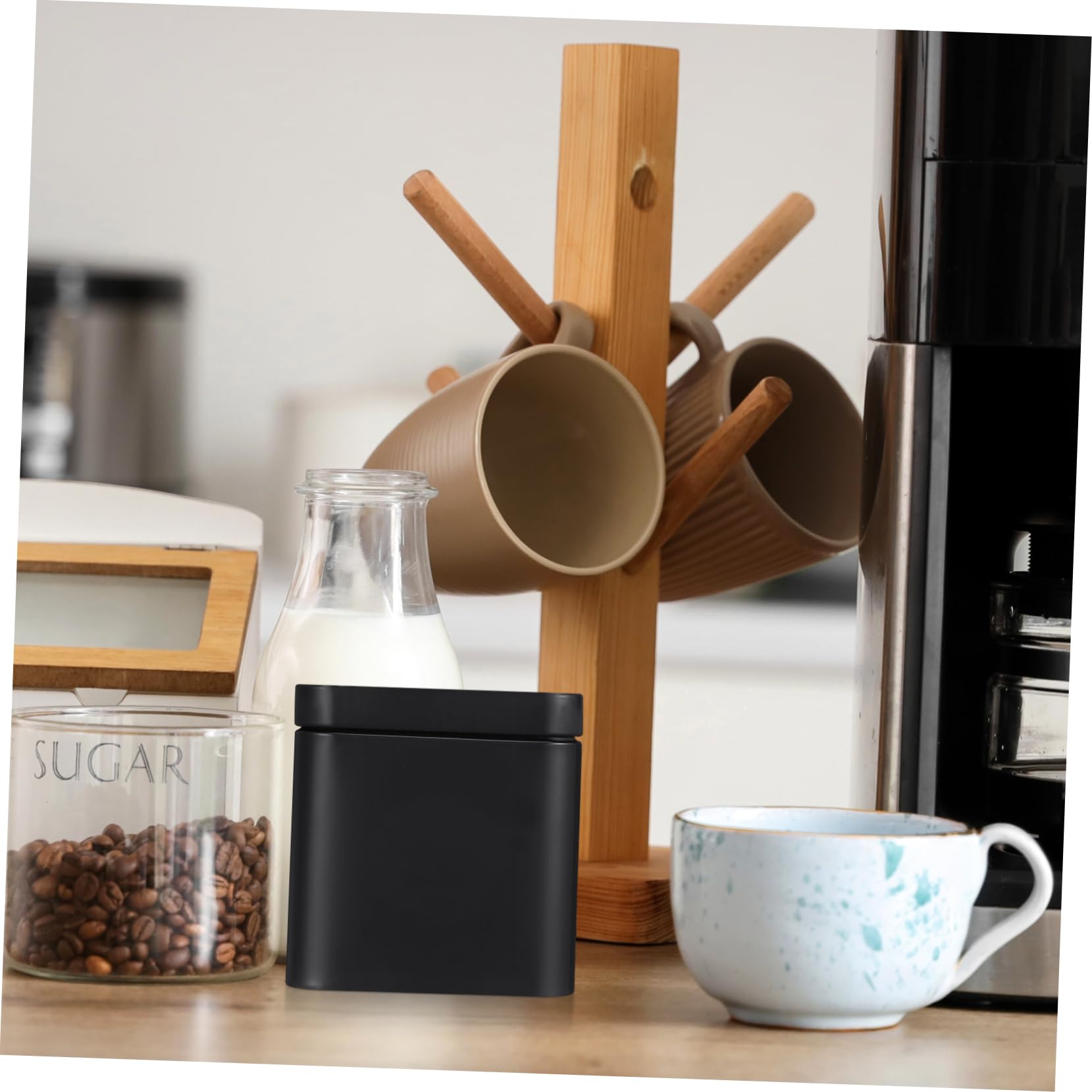 balacoo 10 Stück Tragbare Quadratische Teedosen aus Eisen Schwarze Aufbewahrungsbox für Losen Tee nicht Verformbar mit Schönem Design für Tee und Mondkuchen