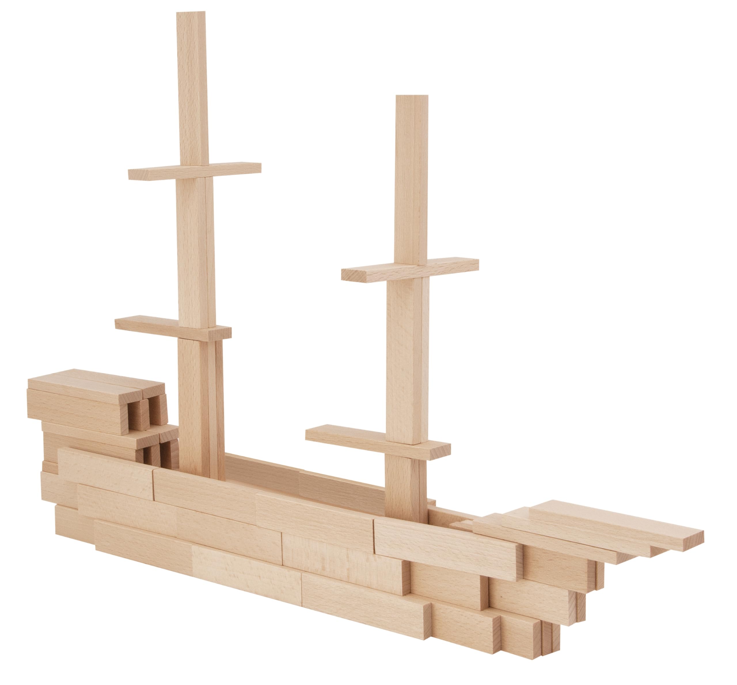 Eichhorn Barril con 200 Bloques de Construcción de Madera FSC, +2 | 200 bloques de madera FSC; construye, crea y aprende; incluye modelos; +2 años