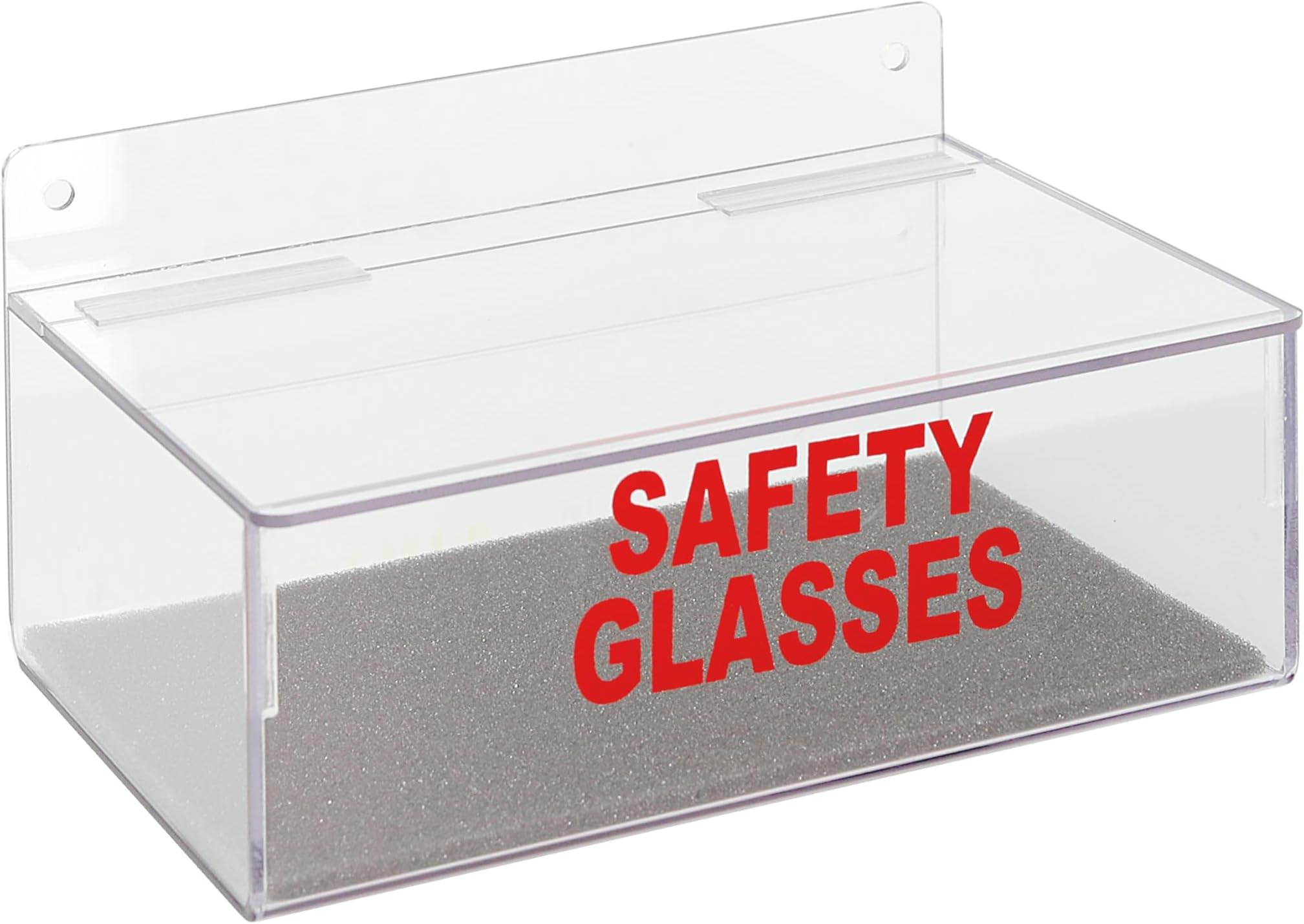 Safety Glasses Wall Dispenser - 8 Pair Capacity - Durable PETG Plastic - Hinged Top - Foam Pad Included - Shatter-Resistant PPE Eyewear Holder - Made in USA