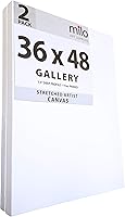 milo 36x48 Inch Stretched Canvas 2-Pack | 1.5" Gallery Profile, 15oz Primed Cotton for Acrylic Oil Painting, Heavy Duty Large Art Canvases