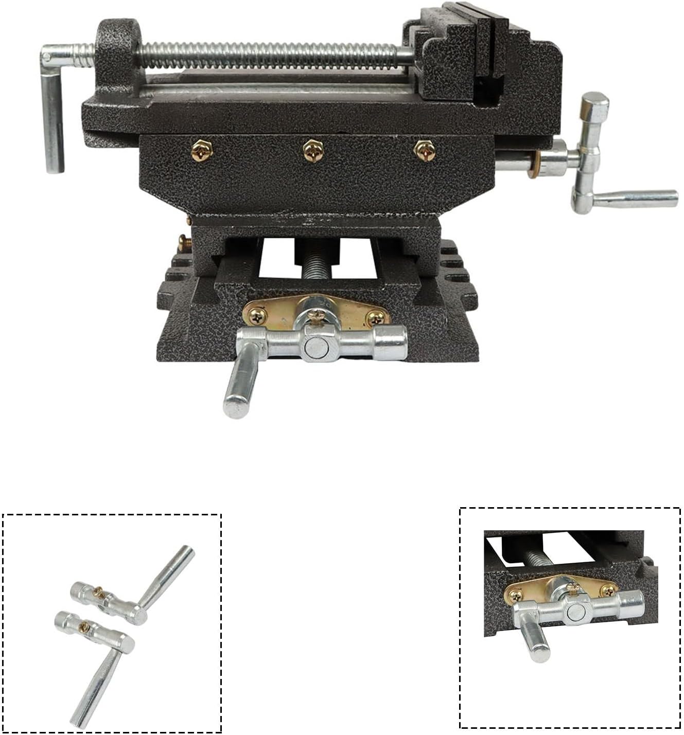 GXYWADY 6in Cross Slide Drill Press Vise Metal Milling 2 Way X-Y Heavy Duty Clamp Machine Black