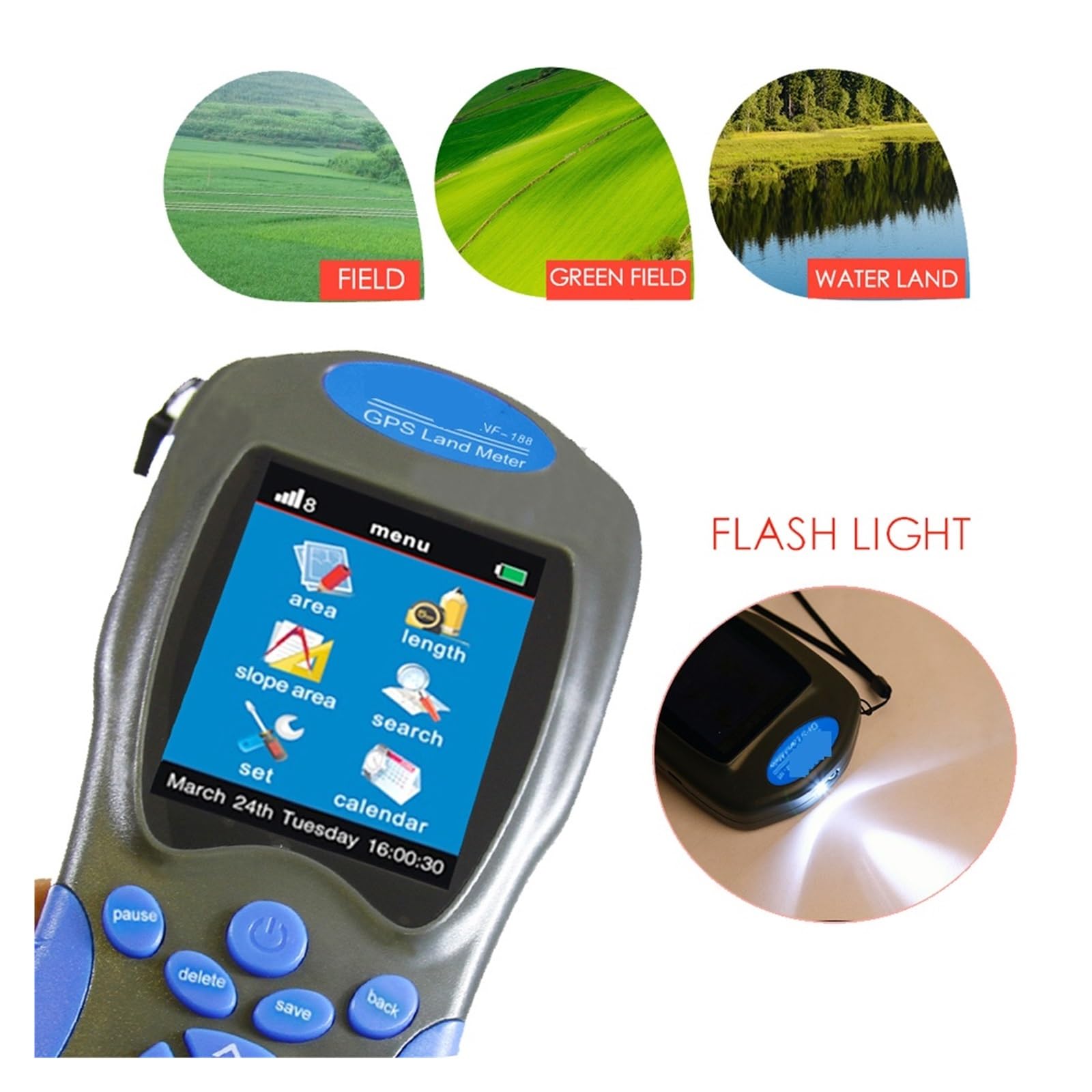 Mesure GPS De Compteur De Terrain, Dispositif À Écran Couleur, Équipement D'arpentage, Mesure De Zone De Réception, Outils De Réseau De Mesure De Terrain
