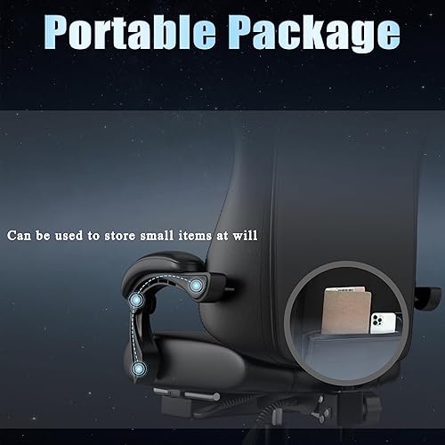 Miniatura 7 de Silla ergonómica para videojuegos, silla de videojuegos con cojín de resorte de bolsillo y reposapiés, silla de computadora de altura ajustable con