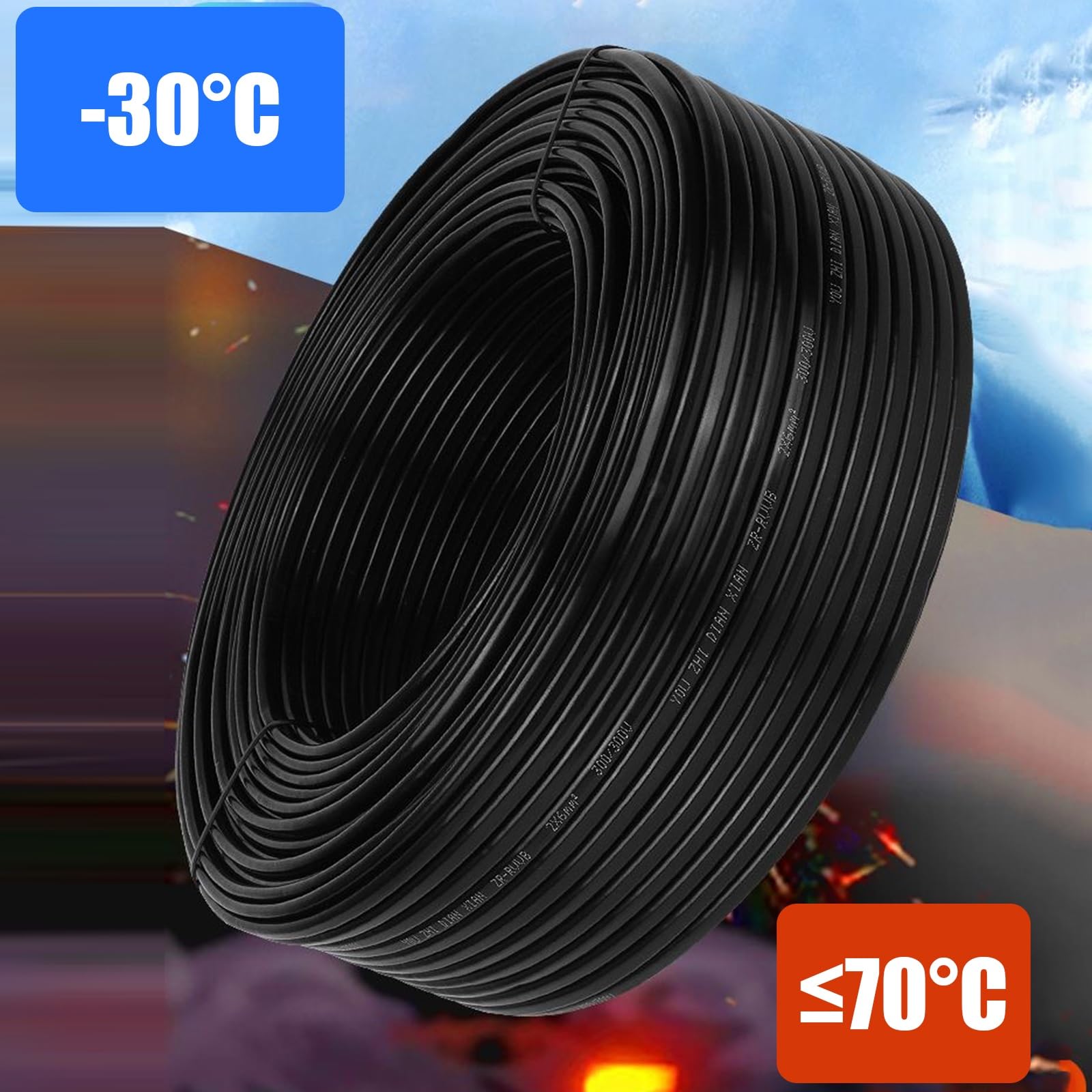 Cavo RVV 2 Conduttori In Rame Flessibile, Certificato CCC, 15 Ft, Sezione 0,5–1,5 Mm². Ideale Per Illuminazione Interna, Elettrodomestici E Domotica. Sicuro E Affidabile(15ft,2.5mm²)