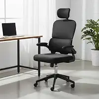 Cadeira de Escritório Ergonômica Hyatto Zenith Preta, Encosto Lombar Dinâmico, Giratória, Malha Respirável, Mecanismo de Elevação e Inclinação com Trava, Rodinhas Silenciosas HYATTO OFFICE