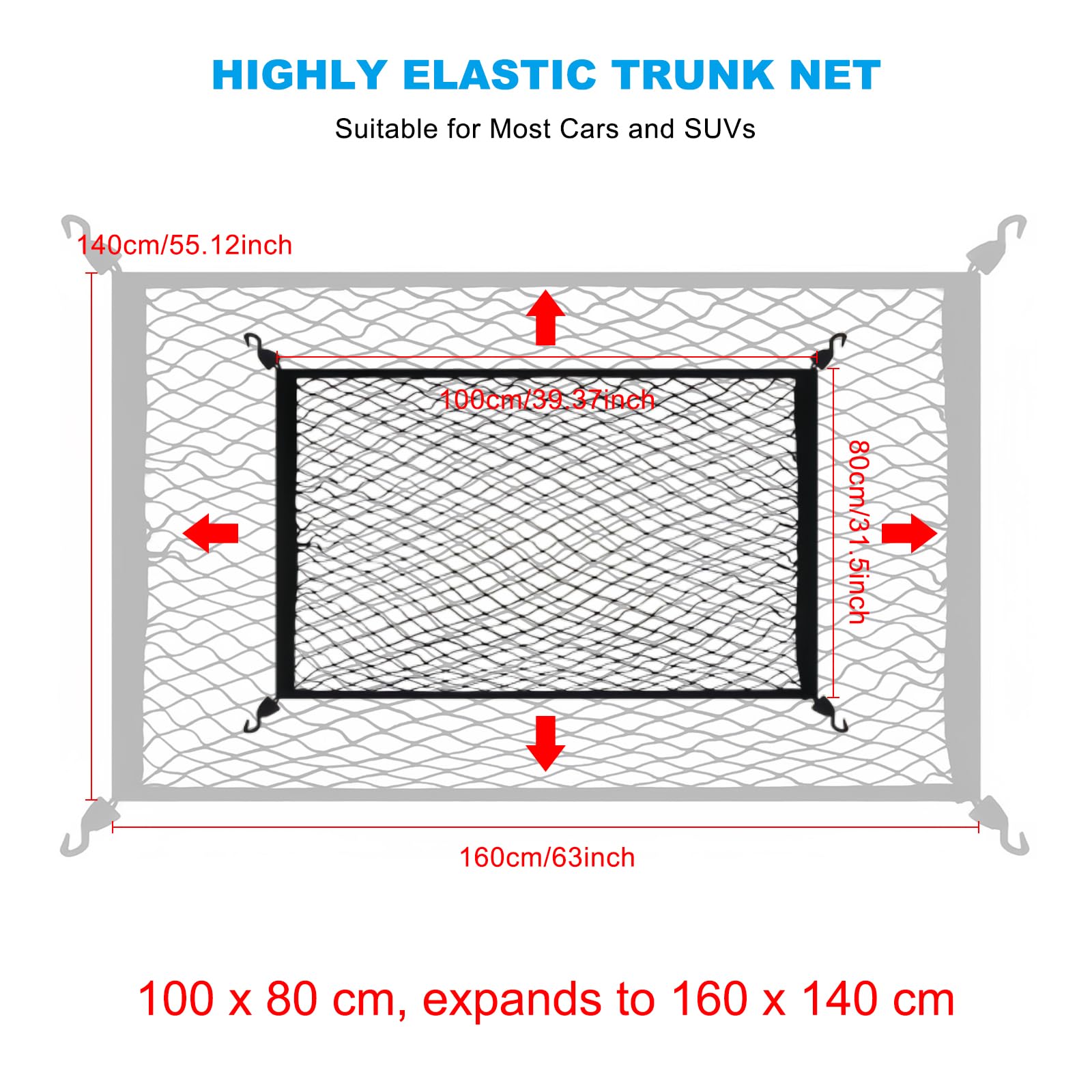 Luoistu Filet De Rangement Pour Le Coffre De Voiture Filet De Rangement Pour Le