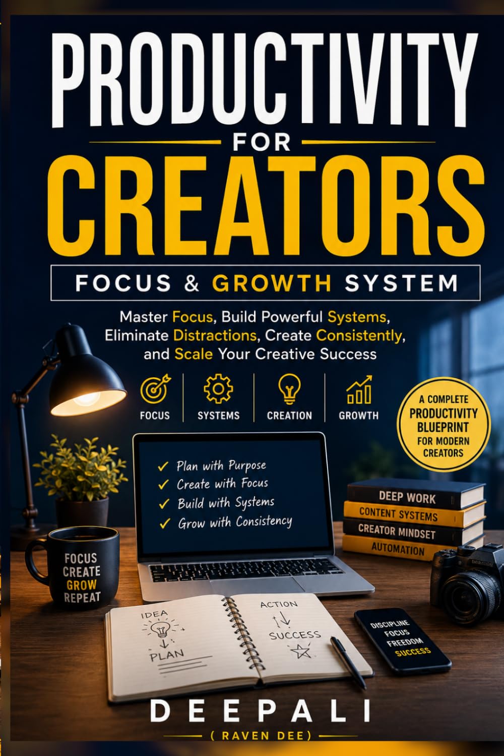 Productivity for Creators: Focus & Growth System: Master Focus, Build Powerful Systems, Eliminate Distractions, Create Consistently, and Scale Your Creative Success