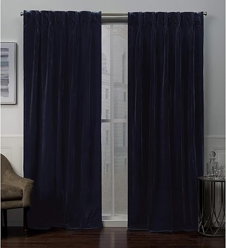 Miniatura 19 de TOWN & COUNTRY LUXE Cortinas de terciopelo sólido para interiores de peso pesado, opacidad con filtro de luz, triple plisado en la parte superior,