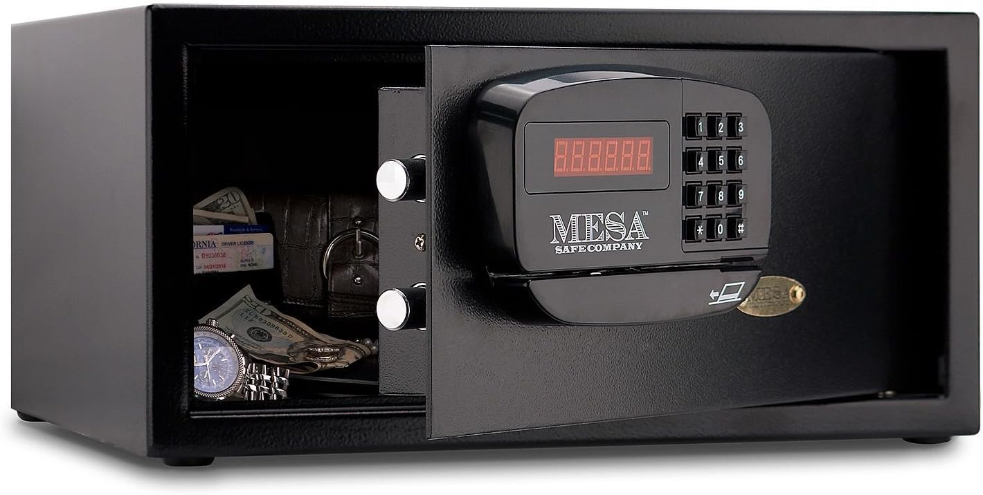 Mesa Safe Company Model MHRC916E-BLK Residential and Hotel Electronic Burglary Safe, Black - - 