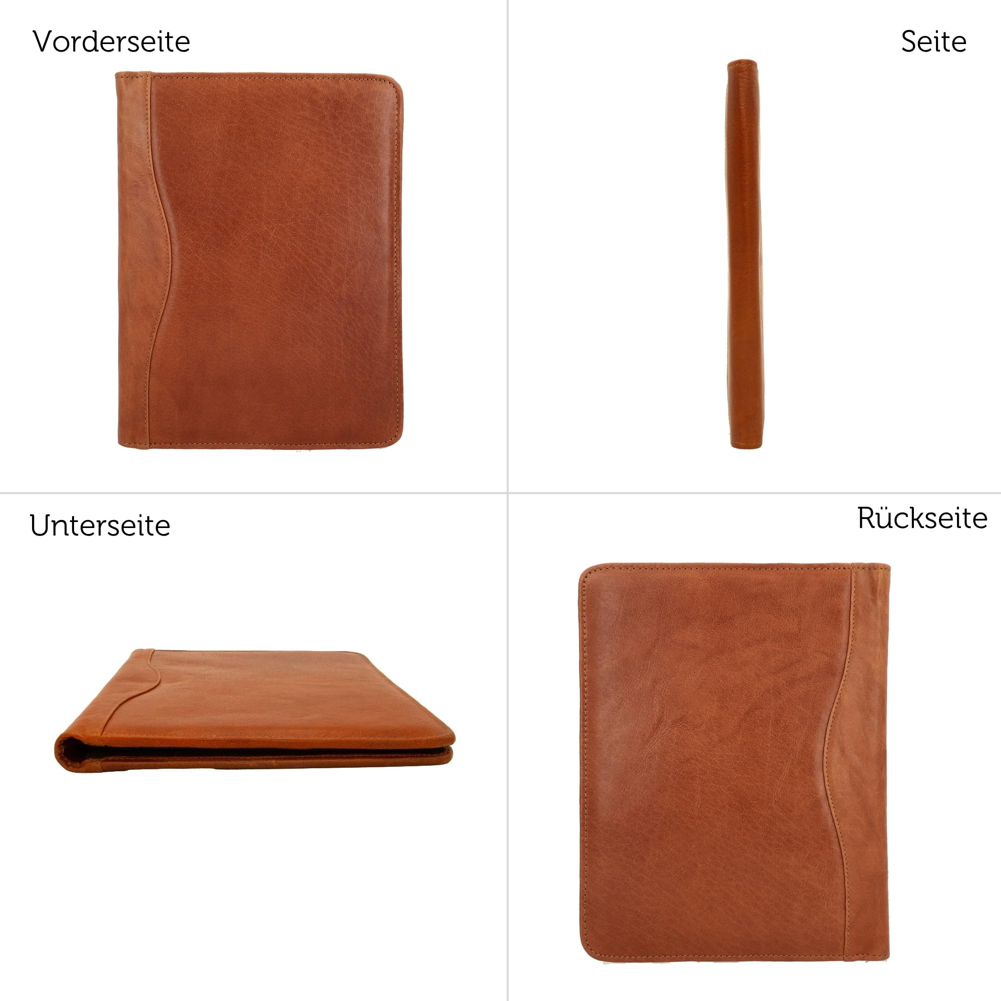 Gusti Organizer Leder-Jeppe Organizer Dokumentenmappe Aktenmappe braun Leder