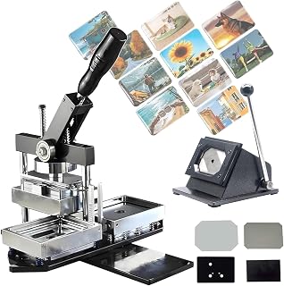 Magnet Maker Machine Fridge DIY-Kit, Button Badge Machine with Paper Cutter & 100pcs Components, Create Custom Photo Magnets, Badges & Stickers for Home, Easy Press Design(80 * 53mm/3 * 2in)