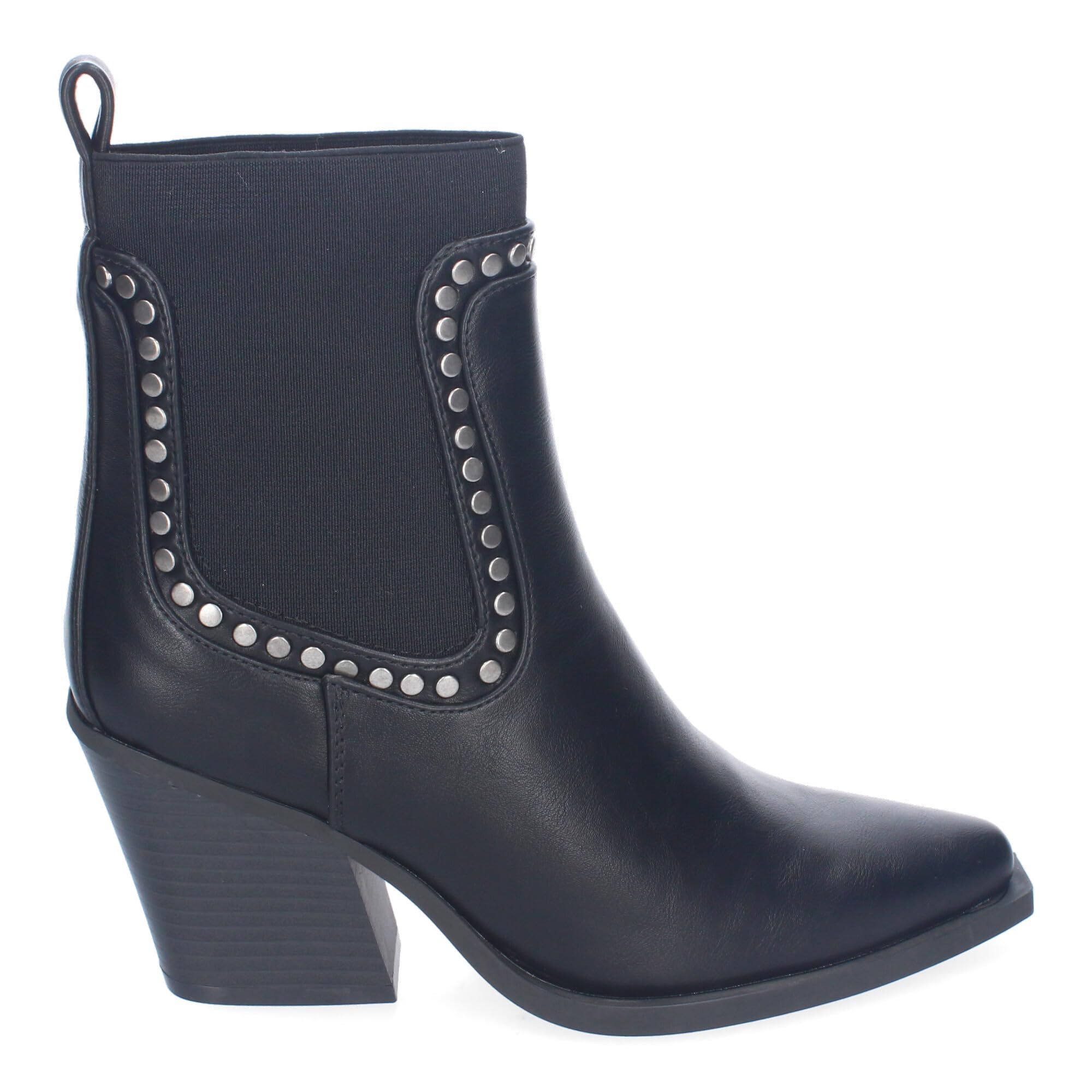 shoes&blues.es Botines de Tacon para Mujer, Estilo Cowboy, Elegantes, Diseno Moderno con Tachuelas, Comodas, Material Elastico y Punta Fina.