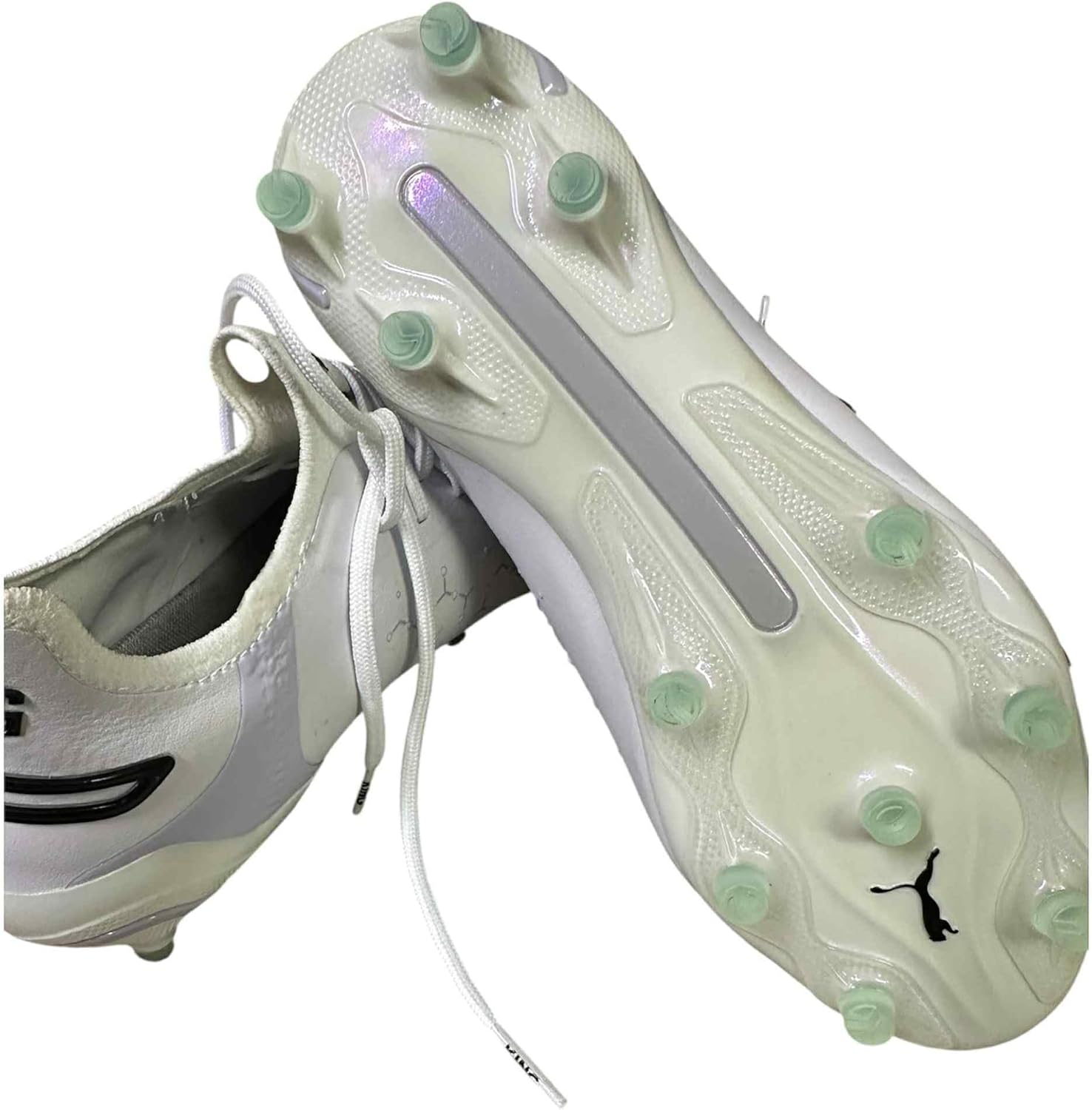 PUMA Women's King Ultimate FG AG 'Brilliance' Soccer Football Cleats Shoes White/Black/Spring Lavender #107328-01- Size Womens 6.5