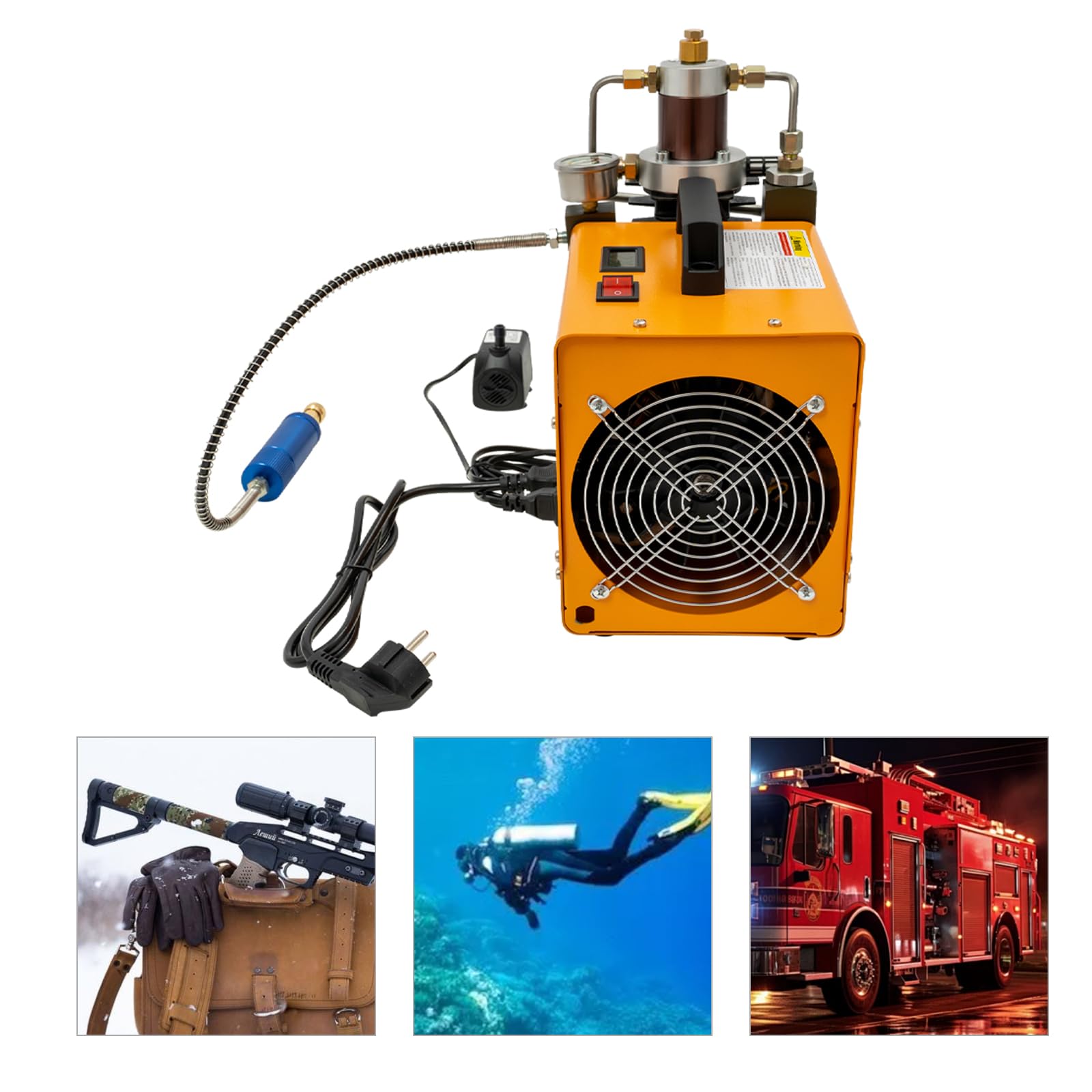 Sprężarka wysokociśnieniowa 1800 W | przenośna wysokociśnieniowa pompa powietrza M10 i elektryczna sprężarka powietrza PCP do 100 l | 2800 obr./min 75 dB | do pistoletu do paintballu, butli do