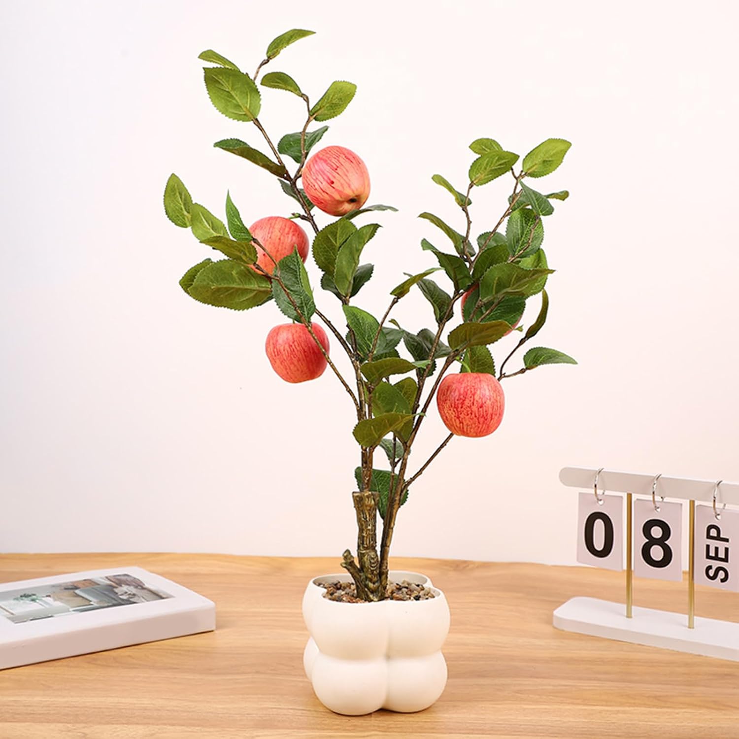 Decorative Fruit Tree Model Simulated Bonsais Realistic Potted Plant Living Room Ornament Office Desk Decoration Indoor Plant Decoration