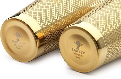 Miniatura 6 de Barfly Juego de coctelera de celosía de diamante, chapado en oro