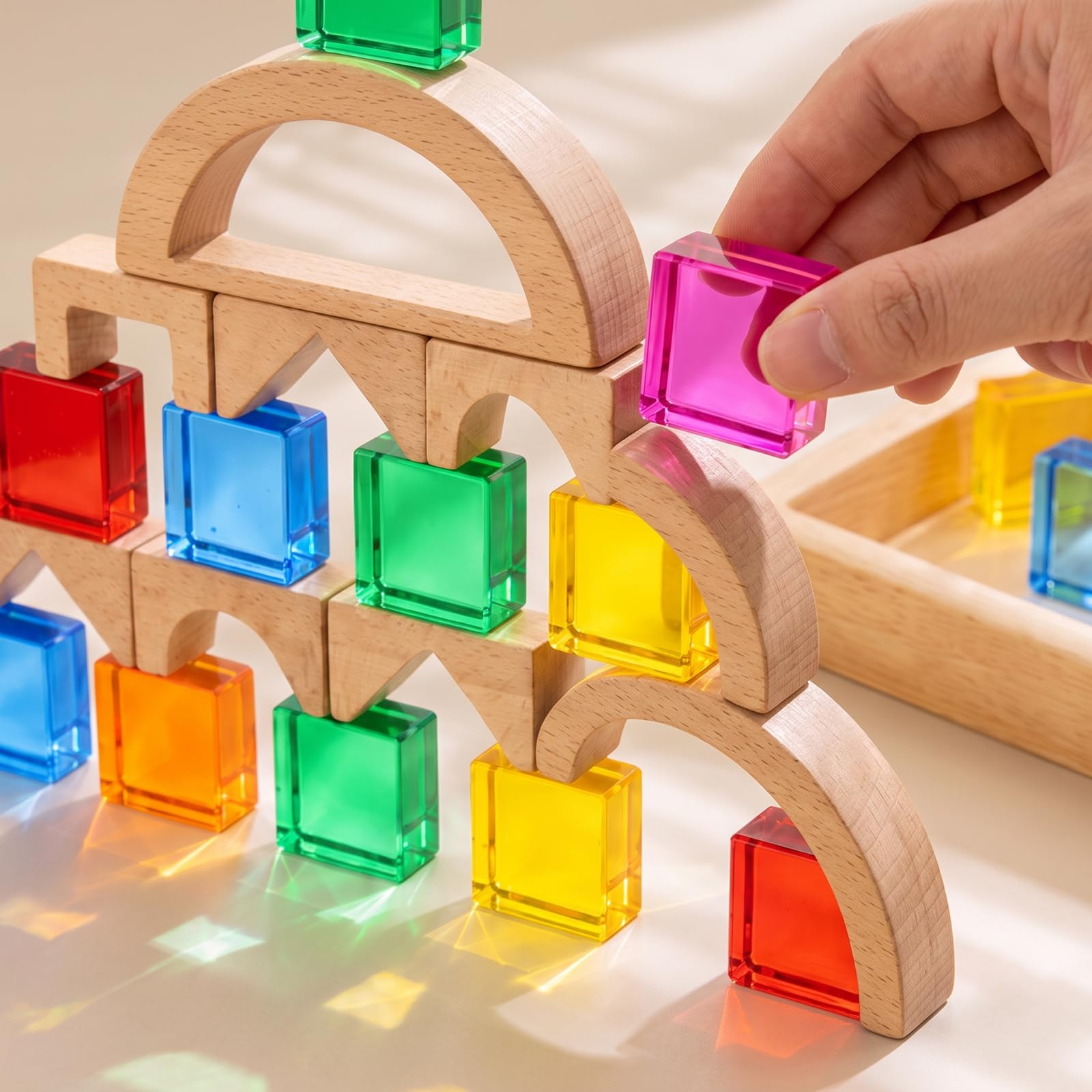 Juguete Construcción Apilable Juguete Educativo Didáctico Bloques para Niños Pequeños, Preescolar