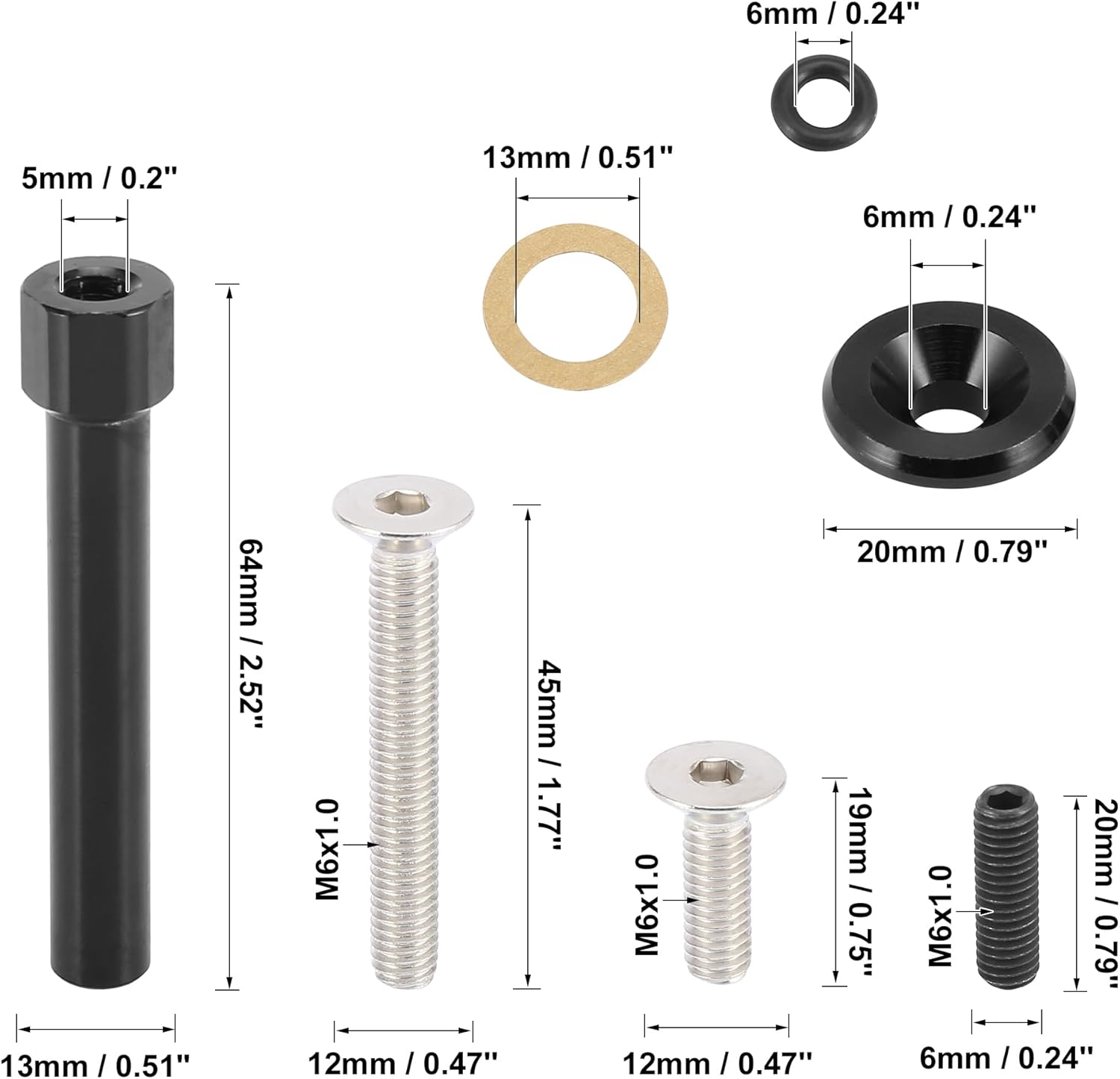 X AUTOHAUX Low Profile Engine Valve Cover Washer Bolt Kit Black for Acura for Honda D-Series Engines D15 D16