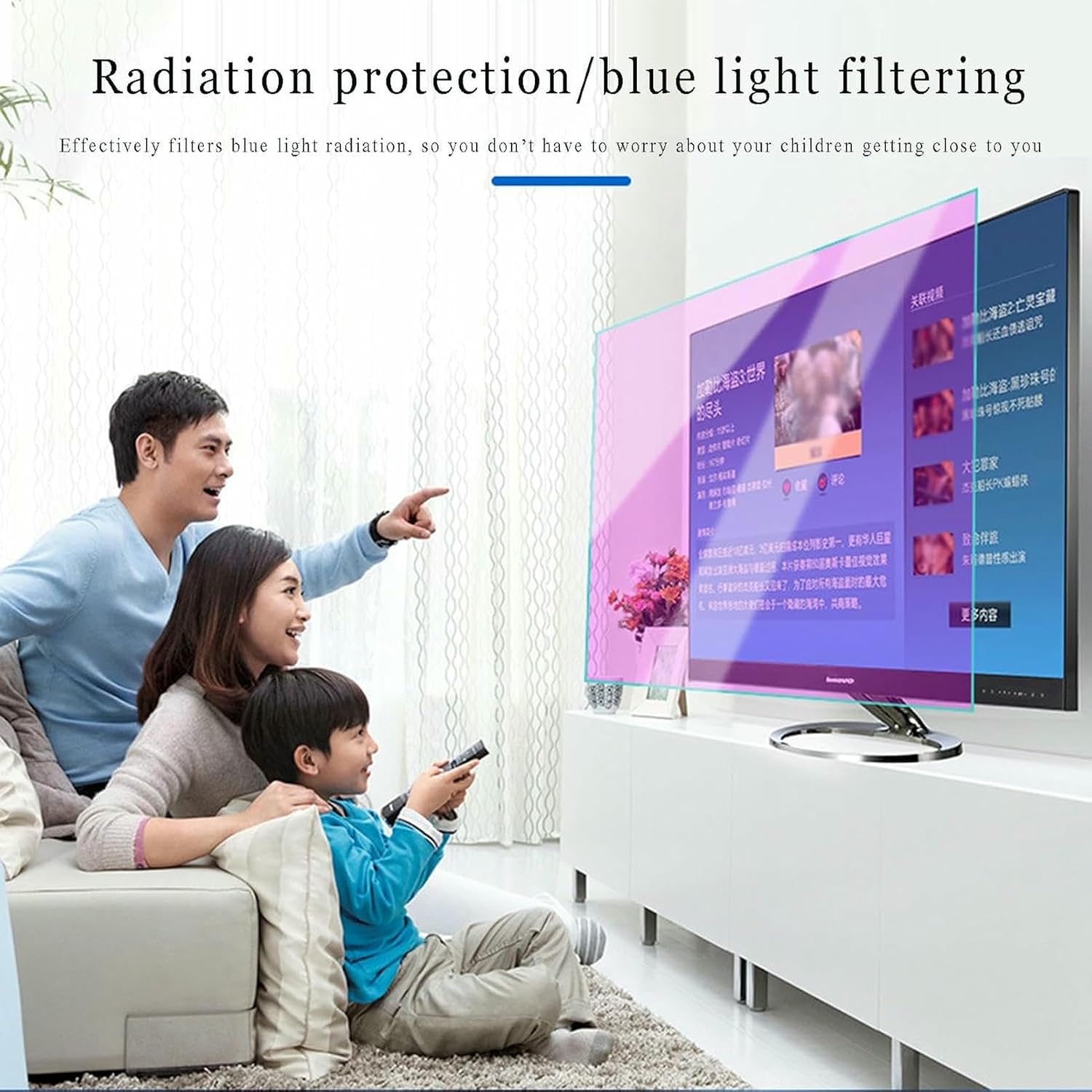 32-75 Inch TV Screen Protector, Frosted PET Screen Protective Film Anti Glare Anti Blue Light Anti Scratch Film LED Display Protectors Film for LCD,LED, OLED QLED 4K HDTV~/