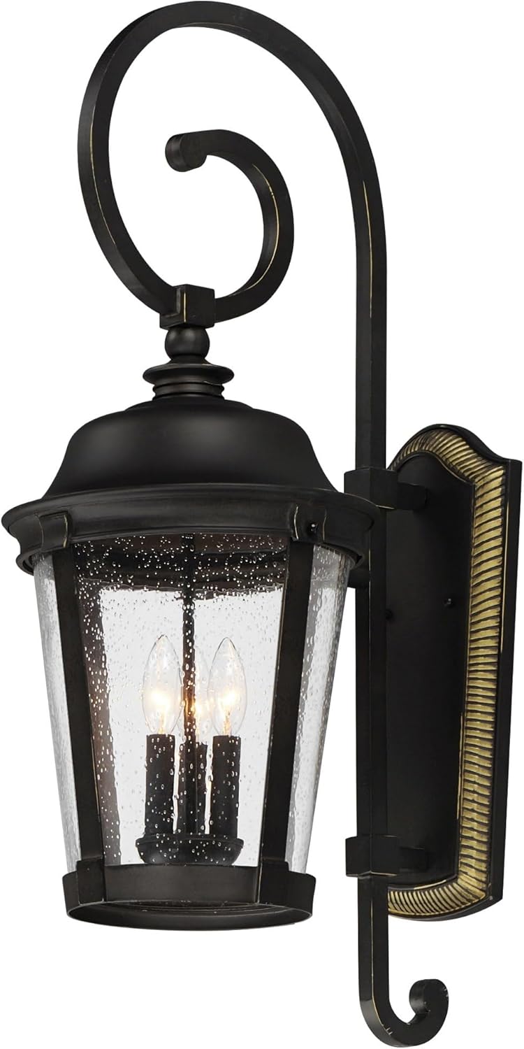 Maxim Dover DC-3 Light Outdoor Wall Lantern in Mediterranean style-12 Inches Wide by 31.5 inches high