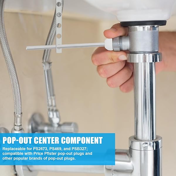 2pcs Lavatory Pop-Up Drain Center Piece Assembly, Bathroom Sink Pivot Ball Rod Stopper Replacement Compatible with Danco 34807 & Price Pfister PS2673 PS469 PSB327 Accessories - 4