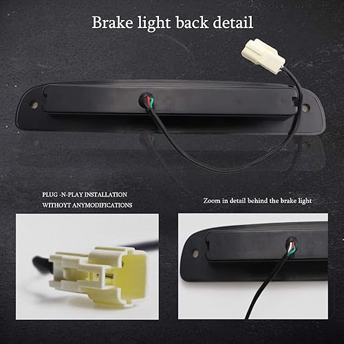 Miniatura 5 de Tresound Para Dodge Dakota 1997-2010 Barra LED 3 Tercera Luz de freno trasera Lámpara de carga trasera Luz de freno de montaje alto (carcasa cromada