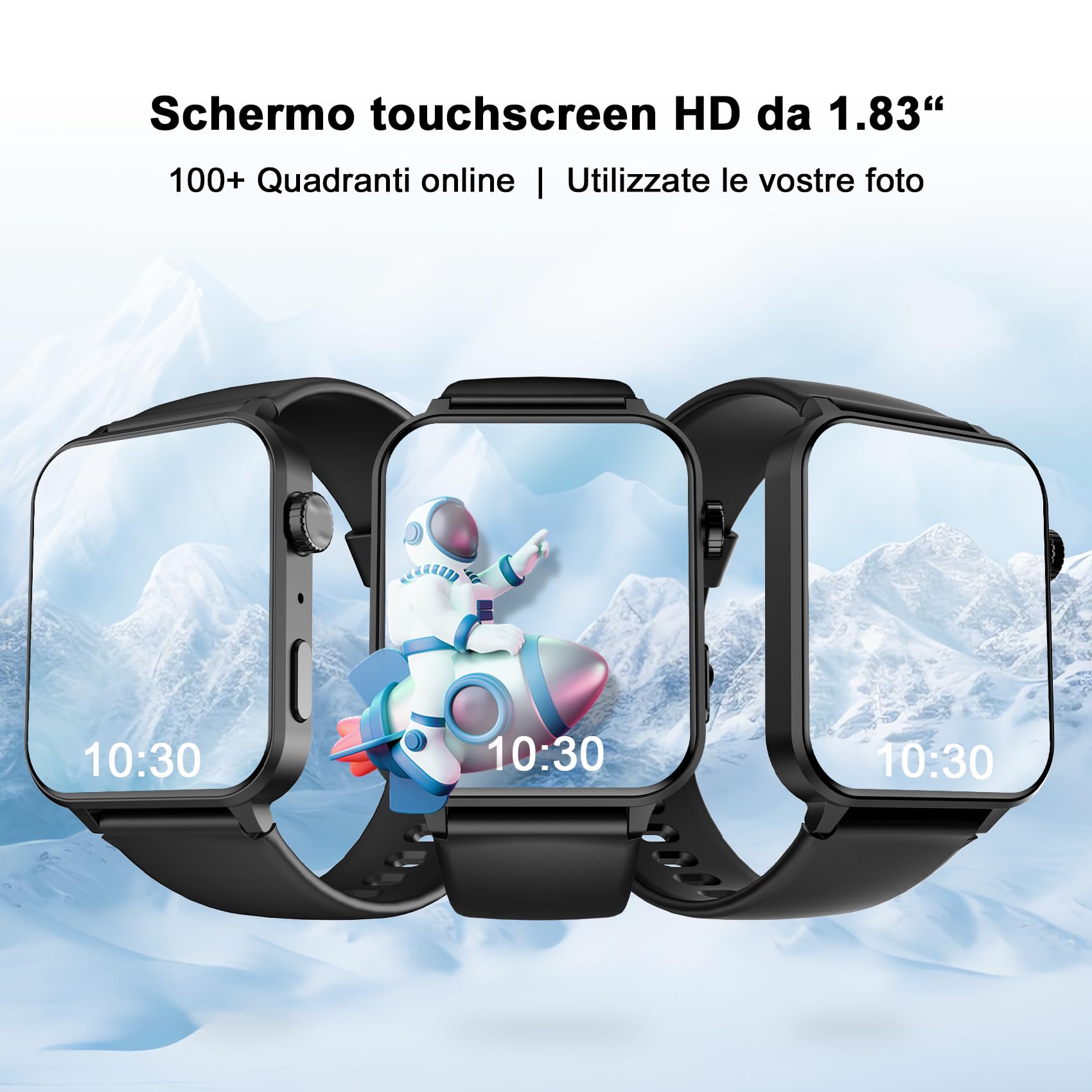 Blackview Smartwatch Voor Dames En Heren, 4,6 Cm (1,85 Inch), Met Bluetooth-oproepen, Oxymeter (SpO2), Hartslagmeter, Slaapmonitor, Stappenteller, 100+ Sportmodi, Activiteitsarmband Voor Android En