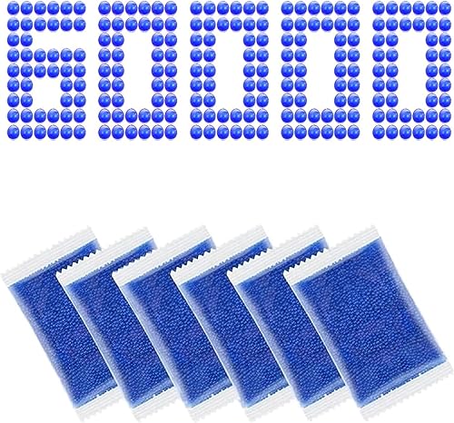 TANSAR Munición de bolas de agua (0.276-0.315in, paquete de 6, 10000 piezas por paquete), salpicaduras de gel de 0.295in, balas de pistola de agua