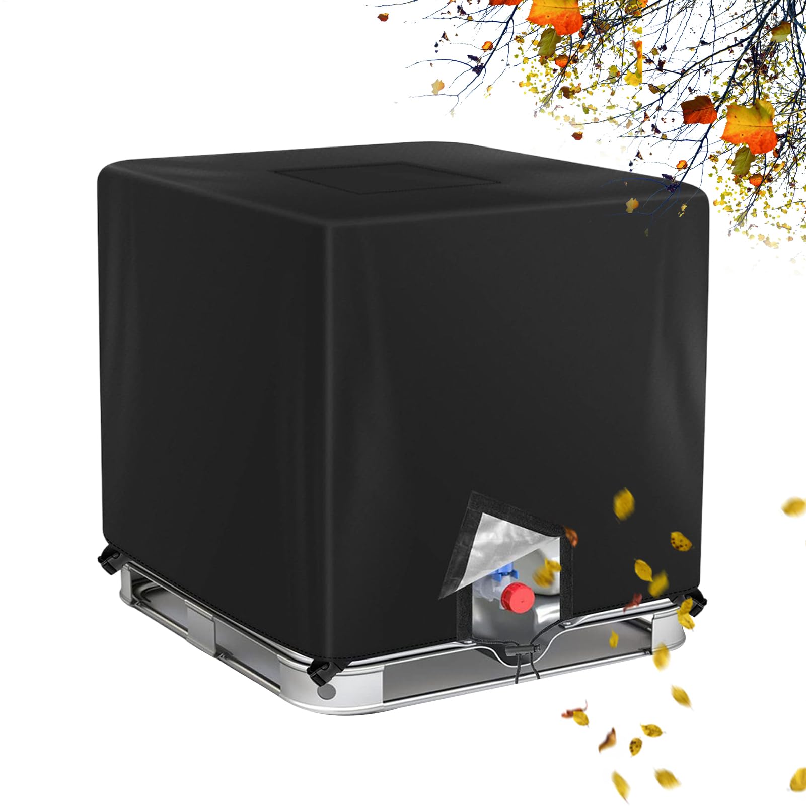 Housse de réservoir 1000L bâche étanche de protection 47 pouces pour récupérateur d'eau de jardin