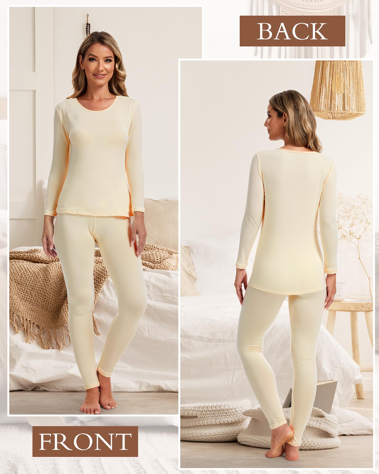 Patelai 3 juegos de ropa interior térmica para mujer, negro, desnudo, gris, talla M