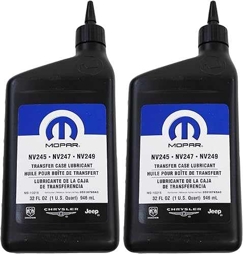 Genuine Chrysler 5016796AC Lubricante-TRANSFERCASE, 32. onzas líquidas, 1 cuarto de galón, negro (paquete de 2)
