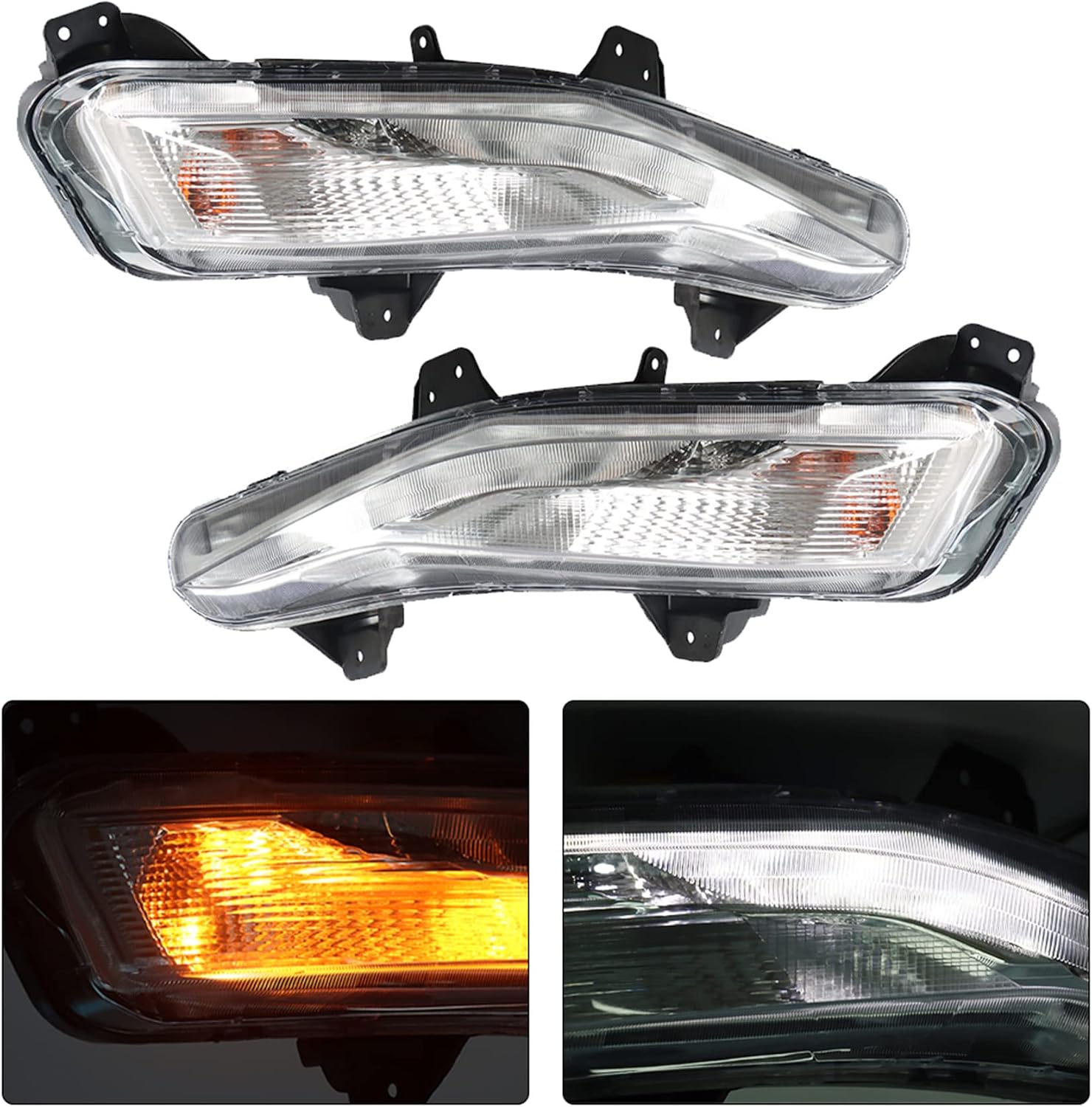 Silscvtt Left+Right Side Fog Lights Assembly Replacement for Malibu 2019 2020 Daytime Running Light Turn Signal Lights Driver & Passenger Side