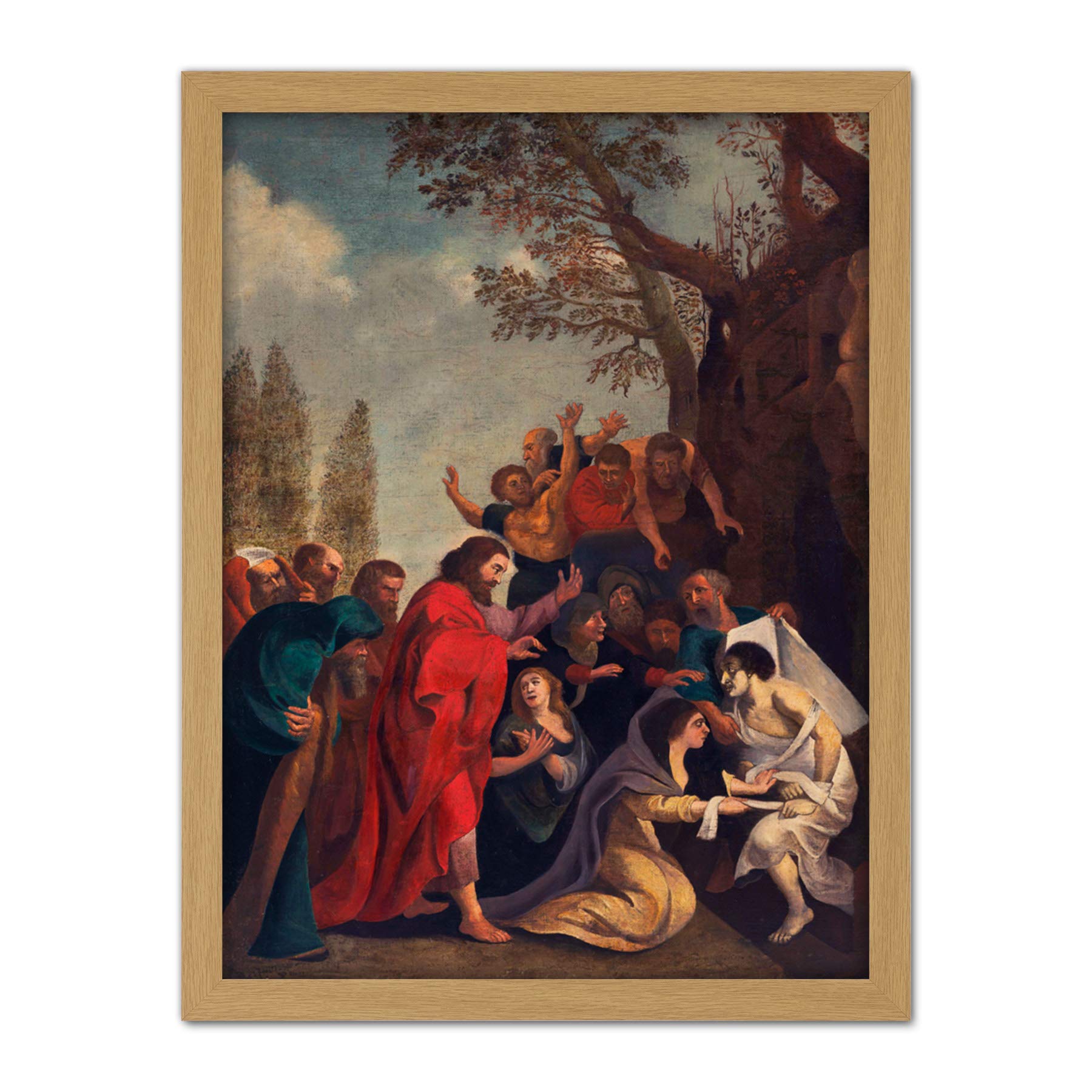 Artery8 Peter Paul Rubens Raising Of Lazarus Painting Artwork Framed Wall Art Print 18X24 Inch